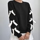 thumbnail image 5 of RKSTN Women's Christmas Sweatshirt Oversized Crewneck Cute Knit Bowknot New Year Holiday Sweatshirts Womens Casual Solid Round Neck Plus Size 3D Bow Trim Loose Comfy Sweatshirt Fall Spring Clothes, 5 of 8