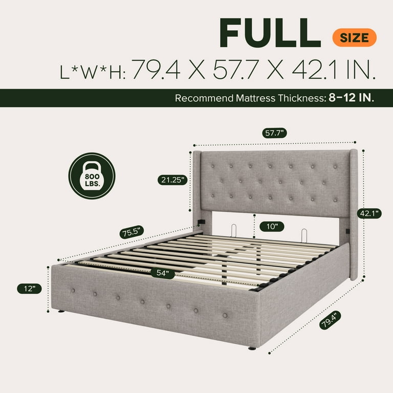 Einfach Full Size Platform Frame Lift up Storage Bed with Einfach Full Size Platform Frame Lift up Storage Bed with