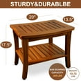 thumbnail image 5 of Jolicasa Teak Shower Bench with Shelf, Waterproof Teak Wood Shower Stool & Spa, Bathroom Seat for Elderly, Indoor and Outdoor Use - Assemble Required, 5 of 8