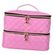 thumbnail image 3 of Bolsa de almacenamiento de esmalte de uñas de doble capa, bolsa de transporte de viaje, estuche organizador de esmalte de uñas con bolsillos múltiples Rosa, 3 of 8