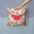 thumbnail image 2 of Carolines Treasures Butterfly Shabby Chic Yellow Roses Fabric Decorative Pillow 14Hx14W multicolor, 2 of 4