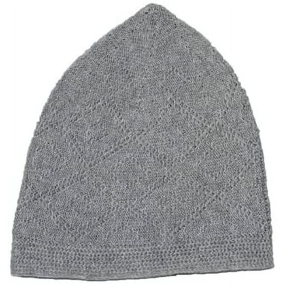 Cotton Adult Men's Islamic Prayer Cap (Light Grey, Free Size), Stretchable Caps For Men, Namaz Topi, Skull Cap/Koofi/kufi, Muslim Spiritual Items, Islamic Muslim Essentials, Pack of 1