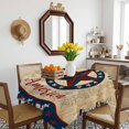 thumbnail image 3 of Pastriotic USA Flag Table Cloth Waterproof Tablecloths, Texas Star Vintage Brown 4th of July Tablecloth Dining Table Cover for Kitchen Party Tabletop Outdoor, Square Tablecloth 54x54 Inch, 3 of 9