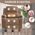 thumbnail image 5 of GVN Motorized Lift Recliner with 350LBS Rating, Vibrating Massage, Heating Function, Durable Cup Holders, Brown, 5 of 10