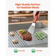 thumbnail image 5 of KFFKFF Commercial Electric Griddle, 21.06 x 11.81 inch, 1750W, Adjustable Temperature Range 122-570°F, Stainless Steel Construction, Half Grooved and Half Flat Surface, Includes 2 Spatulas, 5 of 9