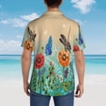 thumbnail image 4 of Kll Men'S Hawaiian Shirt Short Sleeve Button Down Beach Shirts-Colorful Plants And Insects, 4 of 7