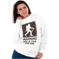 thumbnail image 4 of Warning Hike Your Own Risk Bigfoot Unisex Plus Fleece Graphic Sweatshirt Brisco Brands 3X, 4 of 5