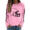 thumbnail image 2 of successthop Football Sweatshirt Women Helmet Game Day Crewneck Long Sleeve Tops No Hood Pullover Sweater Print Clothes, 2 of 4