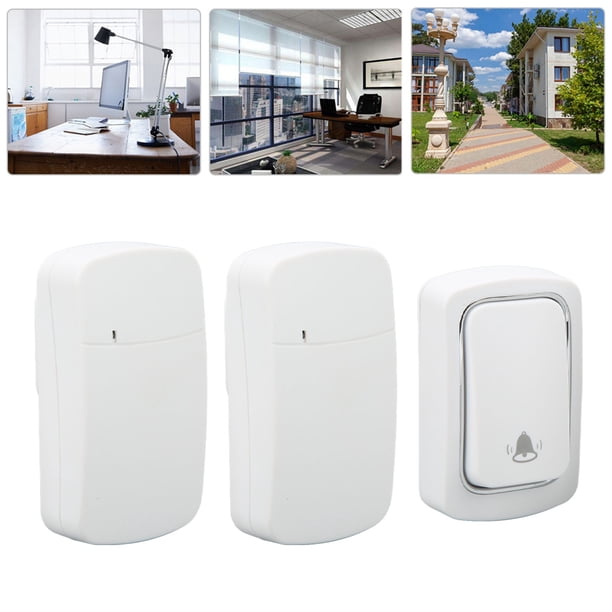 JUEGO DE TIMBRE INALÁMBRICO, Autoalimentado Con 2 Receptores, Resistente al Agua, CA 100-230 V Para El Hogar, Villa, Hotel, Fábrica
