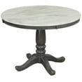 thumbnail image 6 of Set of 5 Kitchen Dining Set with 1 Round Table and 4 Chairs, 5 Pieces Dining Table and Chairs Set with MDF Table Top and Wood Seat for Kitchen Living Room, Gray, 6 of 7