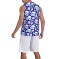 thumbnail image 2 of Honeii crystal Skull flower leaf print basktball shirt for men and women, Unisex basketball jersey for Theme party-Medium, 2 of 6