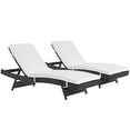 thumbnail image 2 of Modway de 2 Chaise Longue de Patio Extérieure en Osier, Blanc, 2 of 4
