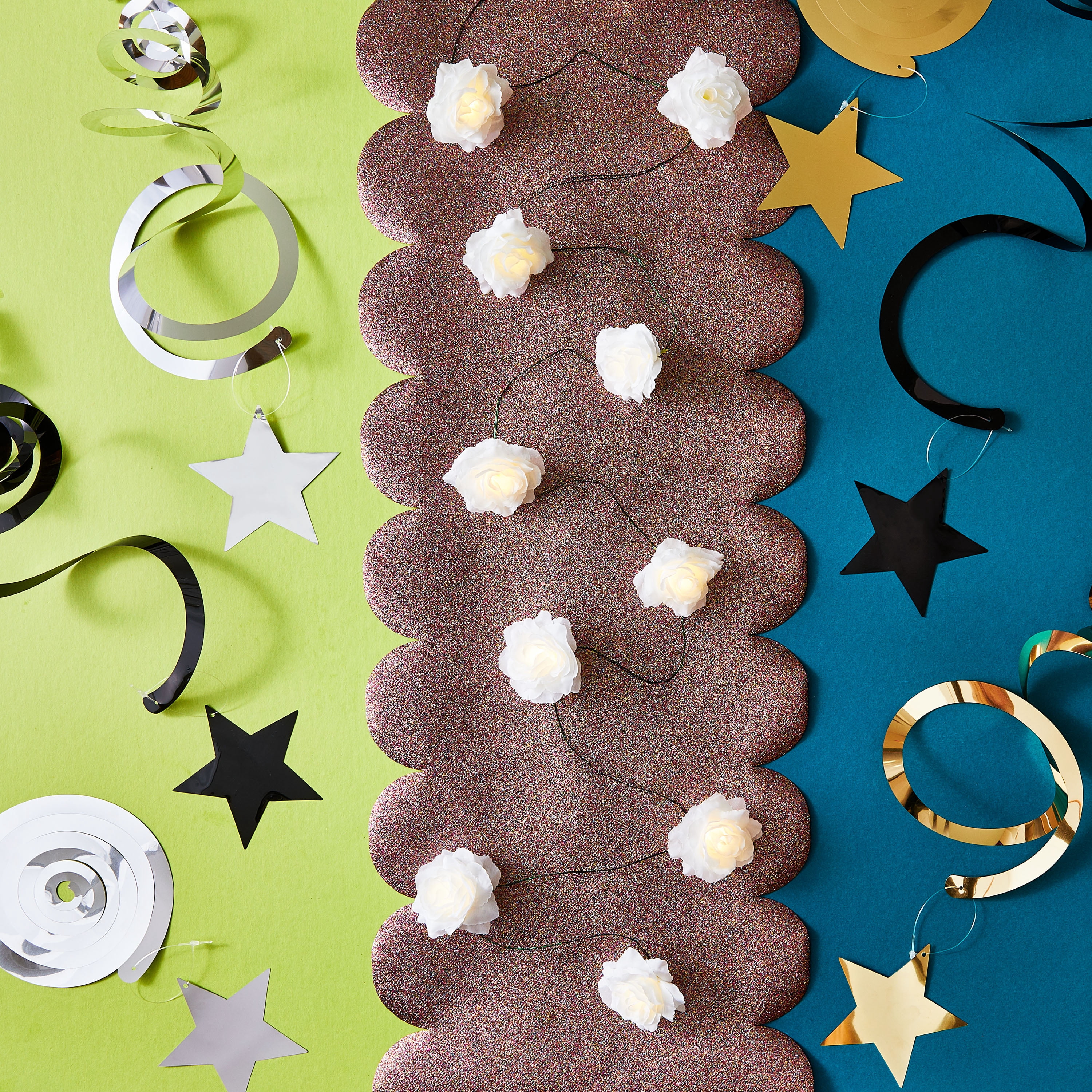 Black/Gold/Silver Star Dizzy Dangler Party Decorations, 6 Count, by Way To Celebrate