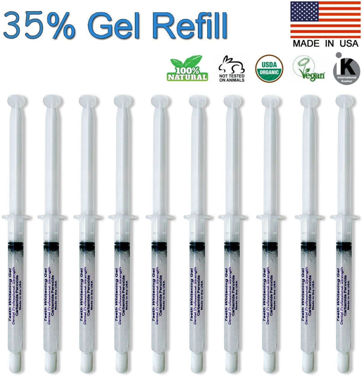 New 35 Teeth Whitening Gel Syringes Tooth Bleaching Dental Whitener