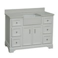thumbnail image 3 of KBC Zelda 48" Solid Wood Farmhouse Vanity w/ Quartz Stone in White, 3 of 8