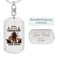 thumbnail image 2 of Get Rid Of Your Fear Hunter'S Keychain Stainless Steel or 18k Gold Dog Tag Keyring, 2 of 10