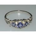 thumbnail image 5 of LBG British Made 10k White Gold Natural Tanzanite Womens Trilogy Ring - 33 size options - Sizes 4 to 12 Available, 5 of 6