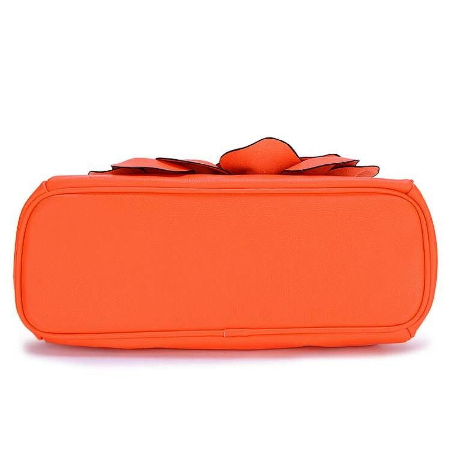 LUOBANIU Women's Evening Clutches Handbags Formal Flower Wedding Purse Party Wristlets Totes Satchel Bags with Strap 9156 Orange