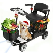 WalkFeel 4 Wheel Mobility Scooters for Seniors - 330 lb Mobility Scooters for Adults, Foldable and Travel Removable Battery, Dual Basket, White