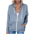 thumbnail image 3 of Sentmoon Women's Rash Guard Cooling Sun Shirts Women Solid Color with Zipper with Pockets Soft Regular Fit Long Sleeve Shirt for Travel and Camping Gray XXL, 3 of 10