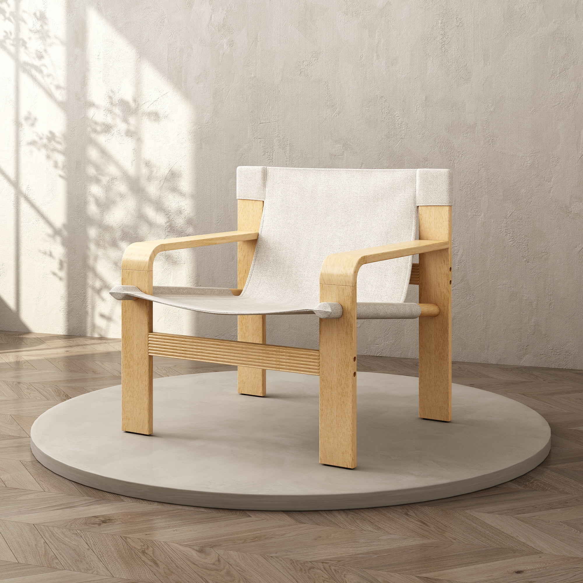 Aukfa Modern Accent Chair Set for 2, Detachable and Washable Armchair with Wide Armrest, Beige