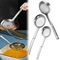 thumbnail image 2 of BinKFF Kitchen Food Strainer Spoon, Stainless Steel Fat Skimmer Spoon - Fine Mesh Food Strainer for Grease, Gravy and Foam, Japanese Hot Pot Skimmer with Long Handle, 2 of 8