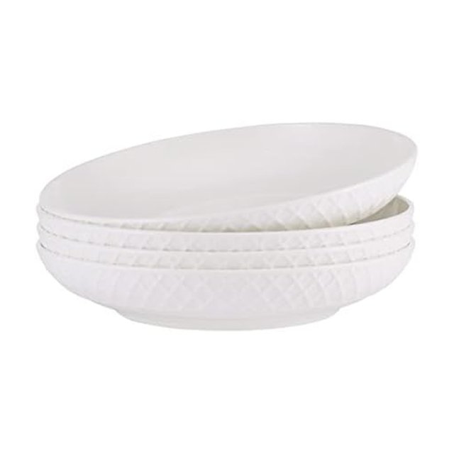 Cuencos para pasta Mikasa Trellis Bone China de 23 cm, juego de 4