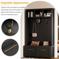 thumbnail image 3 of 4-in-1 Hall Tree, 47"L Farmhouse Entryway Bench with Shoe Storage and Coat Rack, 6 Coat Hooks & 2 Storage Drawers, Entrance Organizer for Hallway, Living Room, Bedroom, Black, 3 of 7