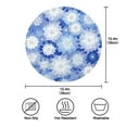 thumbnail image 3 of 15.4" Round Placemat Set of 6 Polyester Fabric Place Mats Non-Slip Dining Kitchen Table Mats for Kitchen Party Decor Blue and White Snowflake, 3 of 5