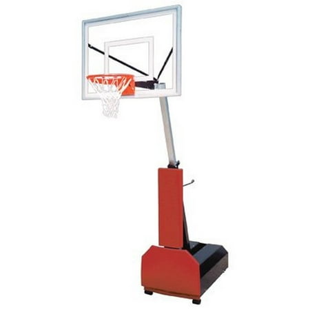 Navy Blue Team Ball - First Team Fury III Steel-Acrylic Portable Basketball System44; Navy Blue
