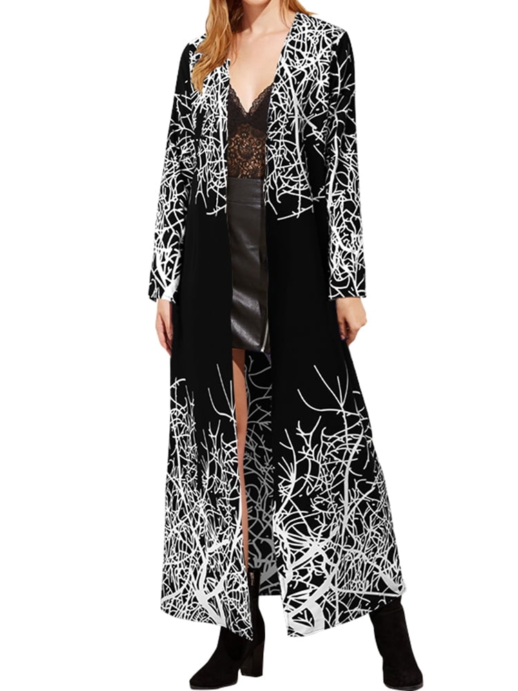 long printed cardigan