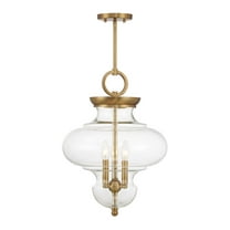 Warm Brass Three Light Pendant from the Bergdorf Collection
