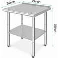 thumbnail image 1 of Kojooin Table de Travail en Acier Inoxydable avec Roulettes, Table de Préparation de Cuisine Robuste avec Tablette Inférieure Réglable pour Usage Commercial, 1 of 6