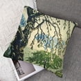 thumbnail image 7 of nygtbtfer Pack of 2, Pillow Cover Asian Scenic Blue and Green Throw Pillow Covers Linen Farmhouse Tree Pillow Case Cushion Covers for Sofa Couch Living Room White, 7 of 7