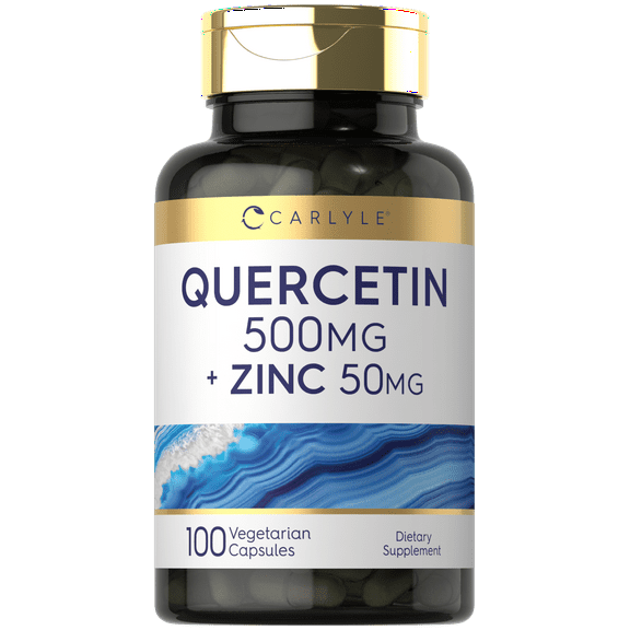 Quercetin 500mg | with 50mg Zinc | 100 Capsules | For Men and Women | by Carlyle