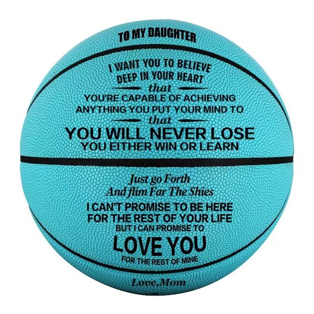 Pelota de entrenamiento de cuero PU para cumpleaños de Navidad, baloncesto grabado, regalo para hijo con To My Son Words, Basketabll, tamaño estándar 7 Fivean unisex