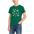 thumbnail image 2 of ITSAME Boys T-Shirts, Round Neck Football Print Short Sleeve Summer Fashion Casual Tops Green Size 5-6, 2 of 7