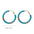 thumbnail image 4 of 1 Pair Disc Beaded Strand Earrings Stylish Polymer Clay Stack Ear Drop for Women, 4 of 8
