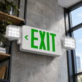 Green Exit Sign With Emergency Lights Led Light -up Ul Listed Ac 120 ...