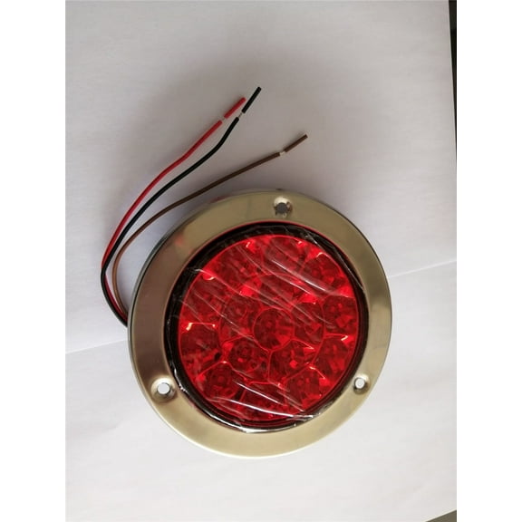 Zyutaosan 16-Led 12V 24V Round Clear Lens Red Tail Lights Back-Up Reverse Lamps For Truck Trailer Rv 2Pc