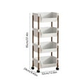 thumbnail image 3 of InsCrazy Caddy with Rollers Storage Rack Layer Storage Cart Mobile Storage Rack for Office, Living Room, Kitchen, 3 of 6