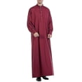 thumbnail image 1 of Men Muslim Islamic Plain Long Robe Dishdasha Kaftan Dressing Evening Gown ThobeL, 1 of 5
