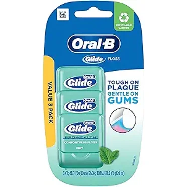 Oral-B Comfort Plus Glide Dental Floss Pack, Mint, 3 Count