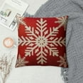 thumbnail image 2 of GOSMITH Happy Winter Beige Shadow Let It Snow Snowflakes in Red Merry Throw Pillow Case Cushion Cover Decorative Square, 2 of 5