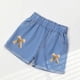 thumbnail image 1 of Pantalones cortos vaqueros para niñas, pantalones cortos de mezclilla de verano con cintura elástica fina, pantalones cortos de mezclilla de algodón para niñas, 1 of 5