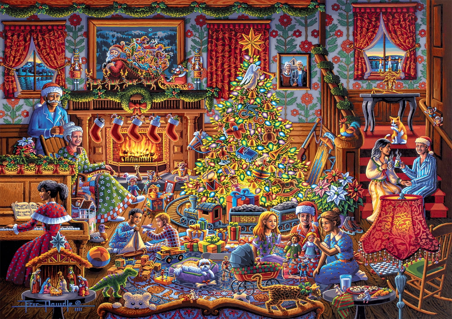 Buffalo Games 300-Piece Dowdle Christmas Morning Adult Interlocking Jigsaw Puzzle