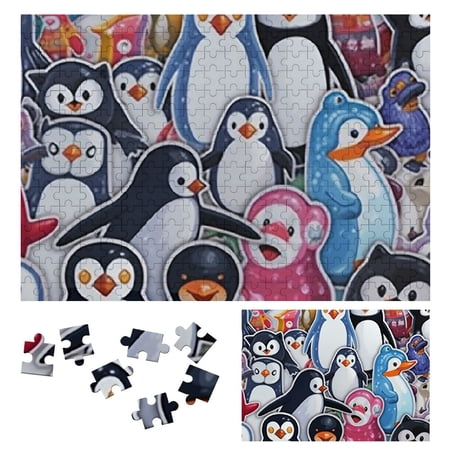 BCIIG Penguins Wooden Jigsaw Puzzle Challenging Difficult Wood Puzzle for Adults Gift for Family Friends 300 PCS