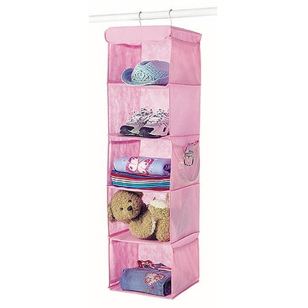 Whitmor 5-Shelf Hanging Accessory Rack, Pink
