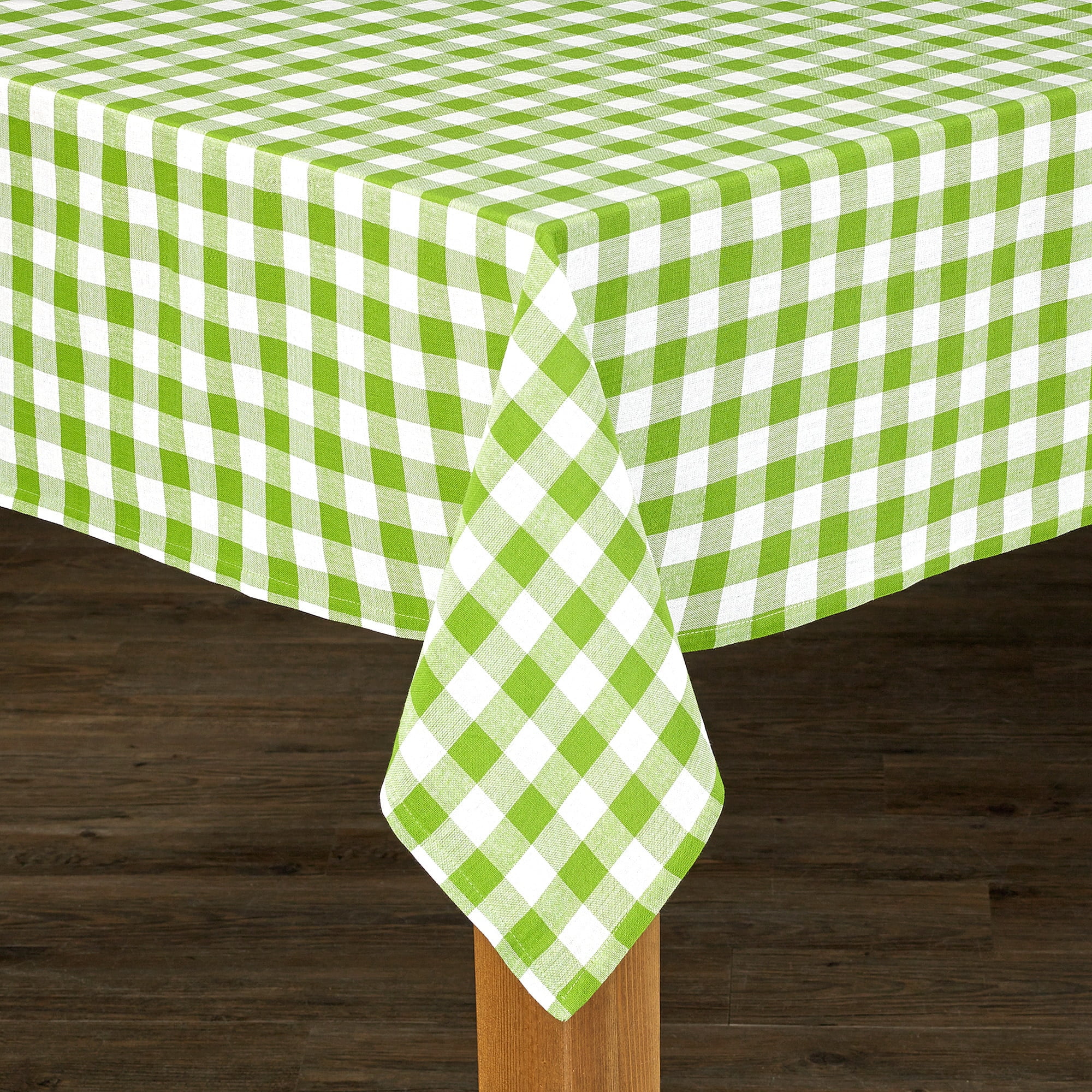 Country Gingham Buffalo Check Orange Yellow White Green Cotton 60x102