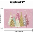 thumbnail image 6 of mubwai Christmas Placemats 12x18 Inch Set of 4, Xmas Trees Snowflakes Winter Seasonal Holiday Farmhouse Kitchen Dining Table Decoration for Indoor Outdoor Dinner Party Décor (Pink) GP128-18, 6 of 7